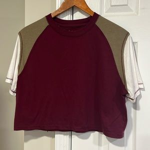 SO Retro color block cropped tee, XS